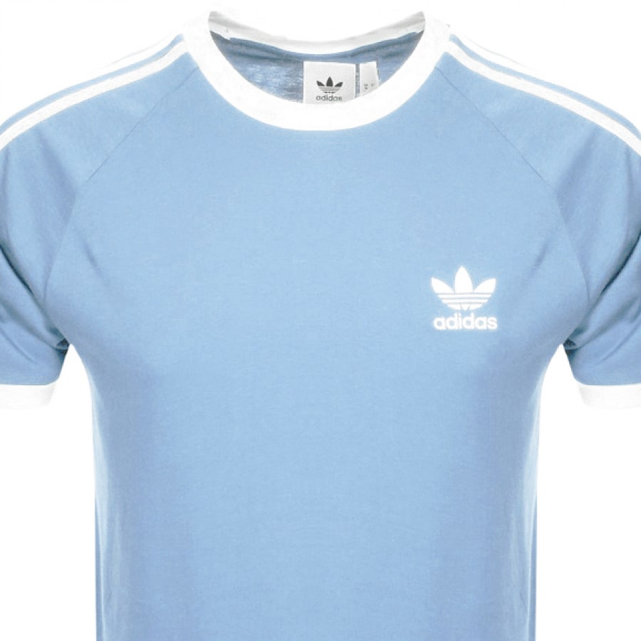 Alternative Image for ProductAdidas Originals 3 Stripe T Shirt Blue2